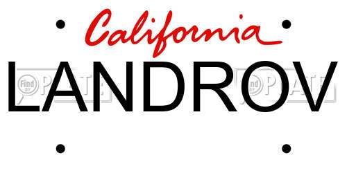LANDROV California License Plate