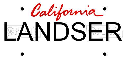 LANDSER California License Plate