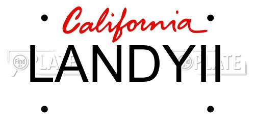 LANDYII California License Plate