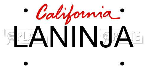 LANINJA California License Plate