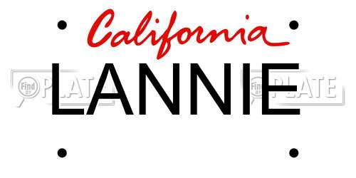 LANNIE California License Plate