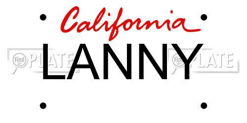 LANNY California License Plate