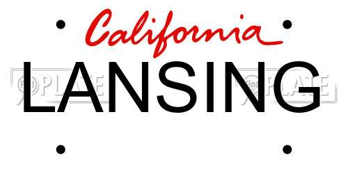 LANSING California License Plate