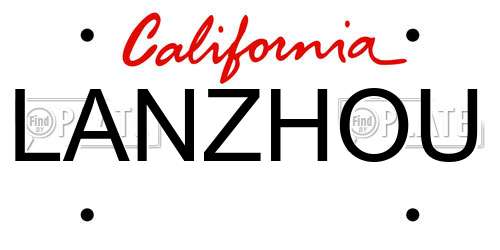 LANZHOU California License Plate