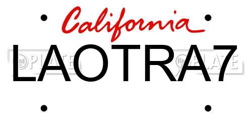 LAOTRA7 California License Plate