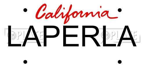 LAPERLA California License Plate