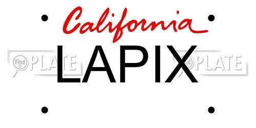 LAPIX California License Plate