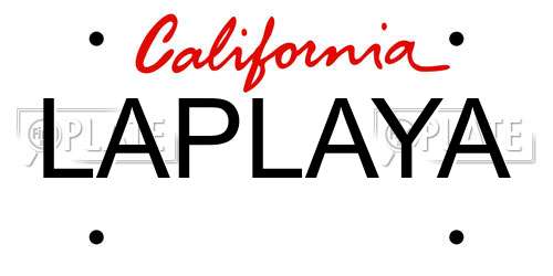 LAPLAYA California License Plate
