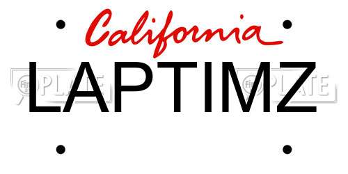 LAPTIMZ California License Plate
