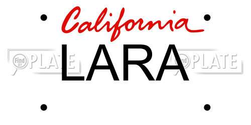 LARA California License Plate