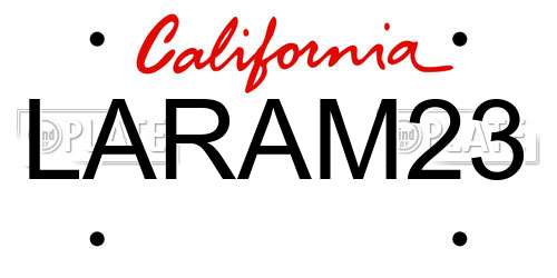 LARAM23 California License Plate