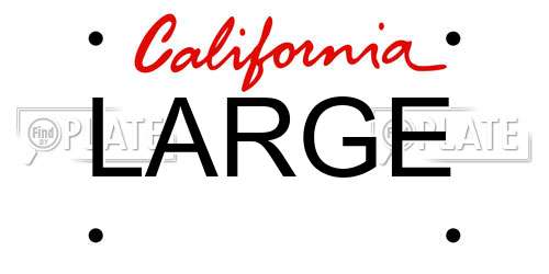 LARGE California License Plate