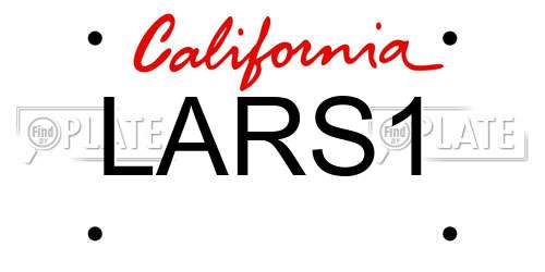 LARS1 California License Plate