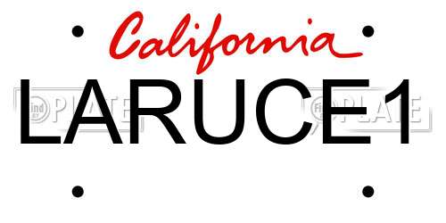 LARUCE1 California License Plate