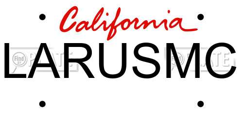 LARUSMC California License Plate