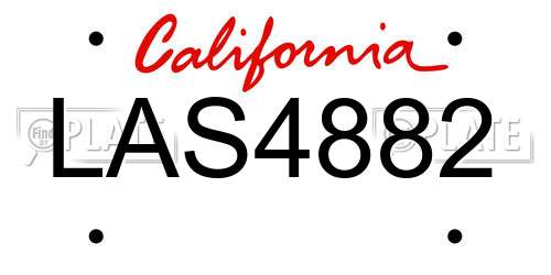 LAS4882 California License Plate
