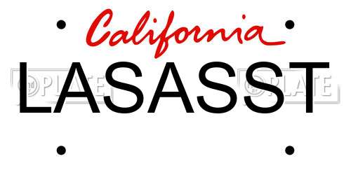LASASST California License Plate