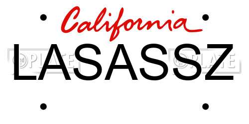 LASASSZ California License Plate