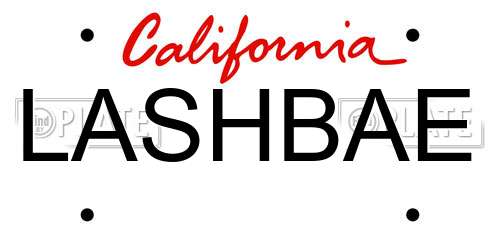 LASHBAE California License Plate