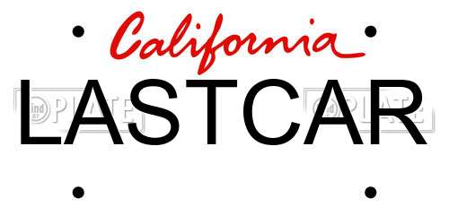 LASTCAR California License Plate