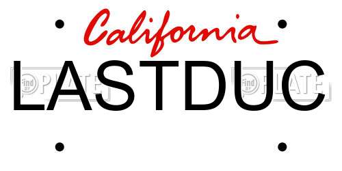 LASTDUC California License Plate