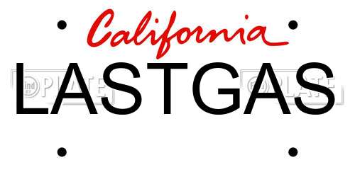 LASTGAS California License Plate