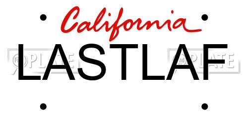 LASTLAF California License Plate