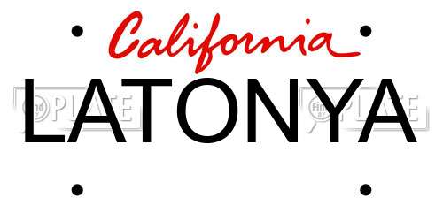 LATONYA California License Plate
