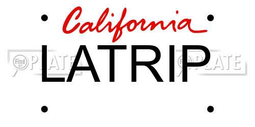 LATRIP California License Plate
