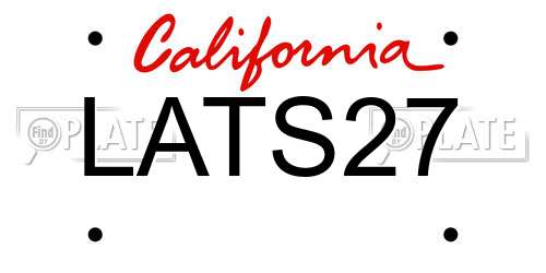 LATS27 California License Plate