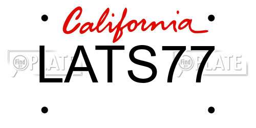 LATS77 California License Plate