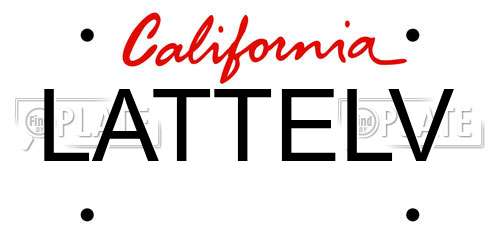 LATTELV California License Plate