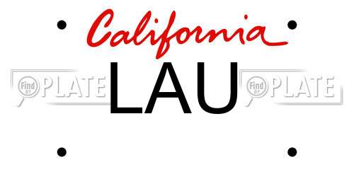 LAU California License Plate