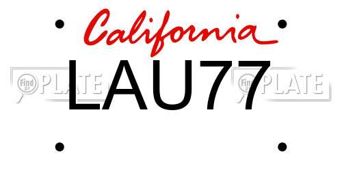 LAU77 California License Plate