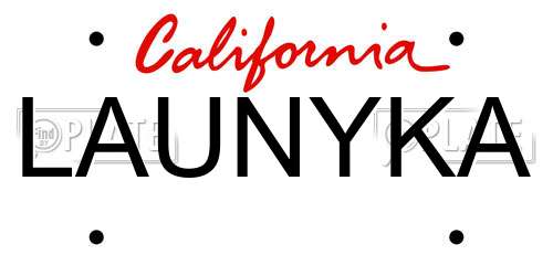 LAUNYKA California License Plate