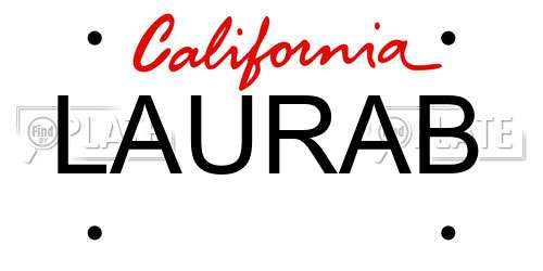 LAURAB California License Plate