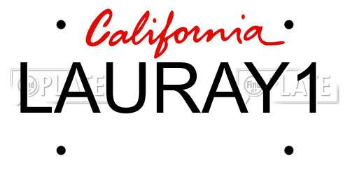 LAURAY1 California License Plate