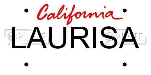 LAURISA California License Plate