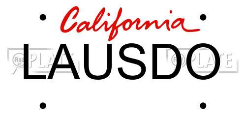 LAUSDO California License Plate