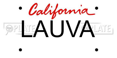 LAUVA California License Plate