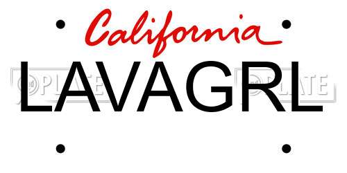 LAVAGRL California License Plate