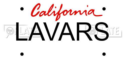 LAVARS California License Plate