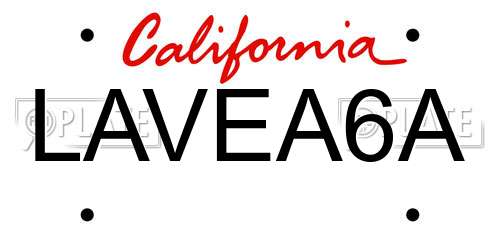 LAVEA6A California License Plate
