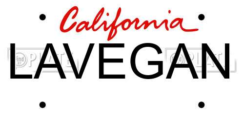 LAVEGAN California License Plate