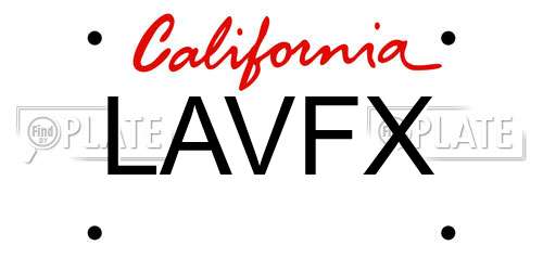 LAVFX California License Plate