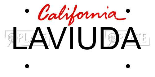 LAVIUDA California License Plate