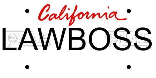 LAWBOSS California License Plate