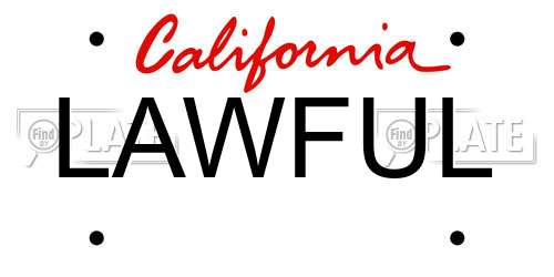 LAWFUL California License Plate