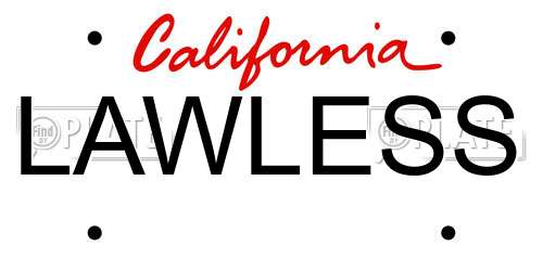 LAWLESS California License Plate