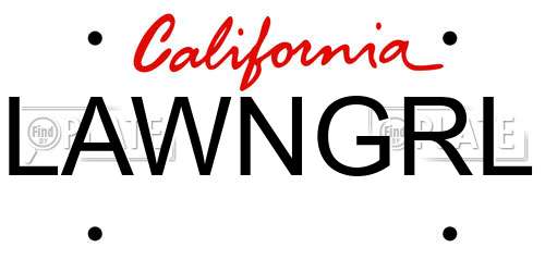LAWNGRL California License Plate
